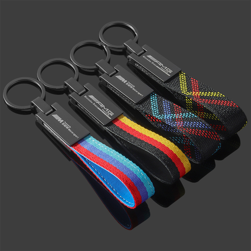 Camouflage 3 Strip Car Keychain Keyring Keyfob for BMW M Benz AMG Netby