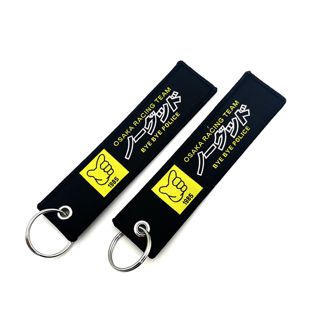 Metal Motorbike Car Logo Cloth Kering Keychain Keyfob for JDM GTI NISMO RALLIART TYPE R HKS TRD NOS Netby