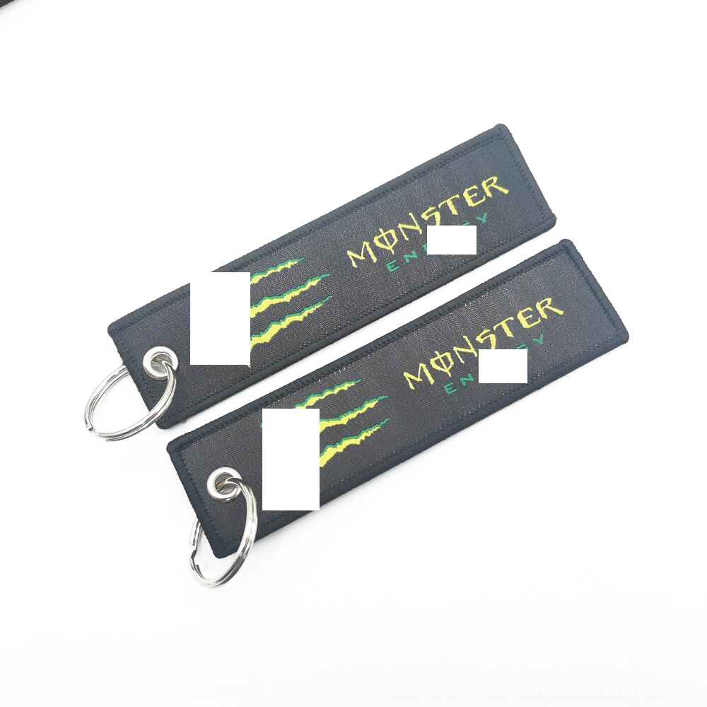 Short Cloth Strip Keyring Keychain for Motorbike with Logo Emblem Badge Netby