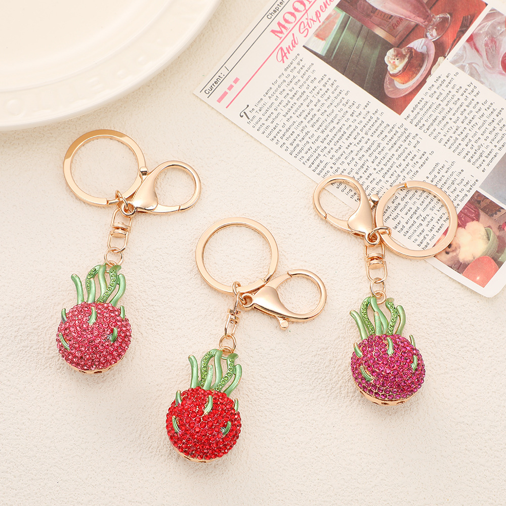 Rhinestone Pitaya Keychain Keyring Netby