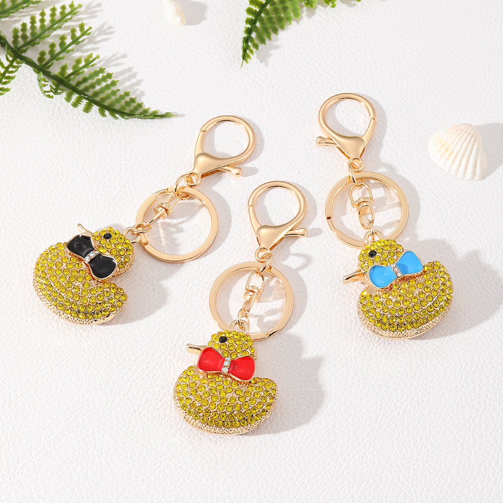 Rhinestone Duck Keychain Keyring Netby