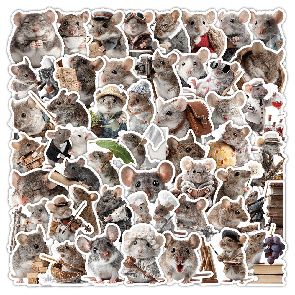 50pcs/pack Chinese Zodiac Mouse Anti Water Sticker Netby