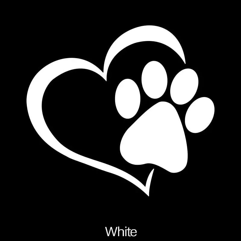 Reflective Heart Shape Paw Car Sticker Netby