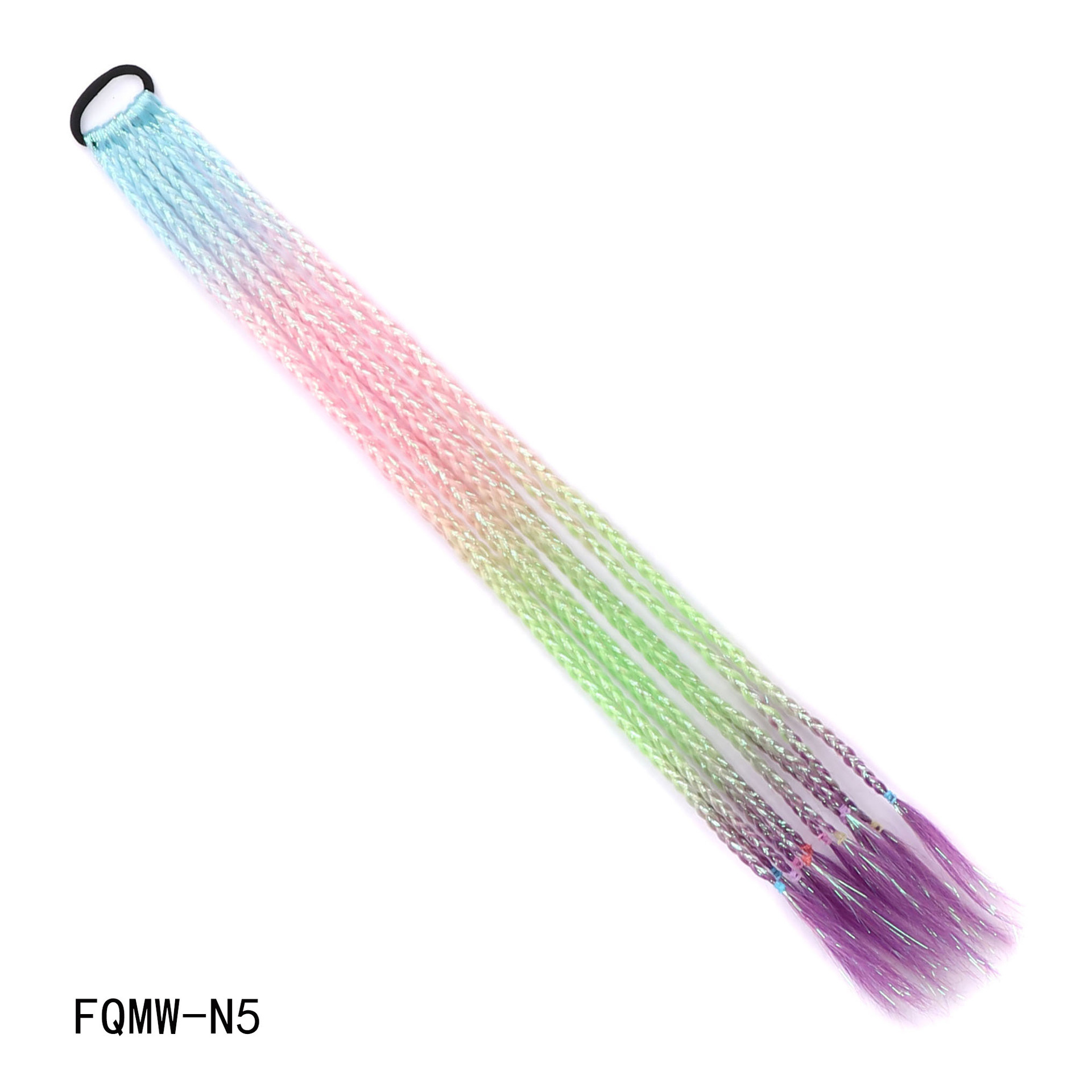 Synthetic Colorful Laser Wire Braids Ponytail Netby