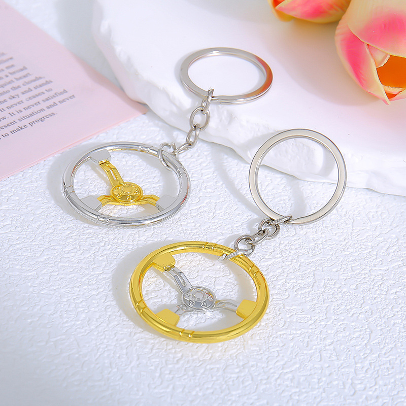 Metal Steering Car Wheel Model Keychain Keyring Auto Parts Netby