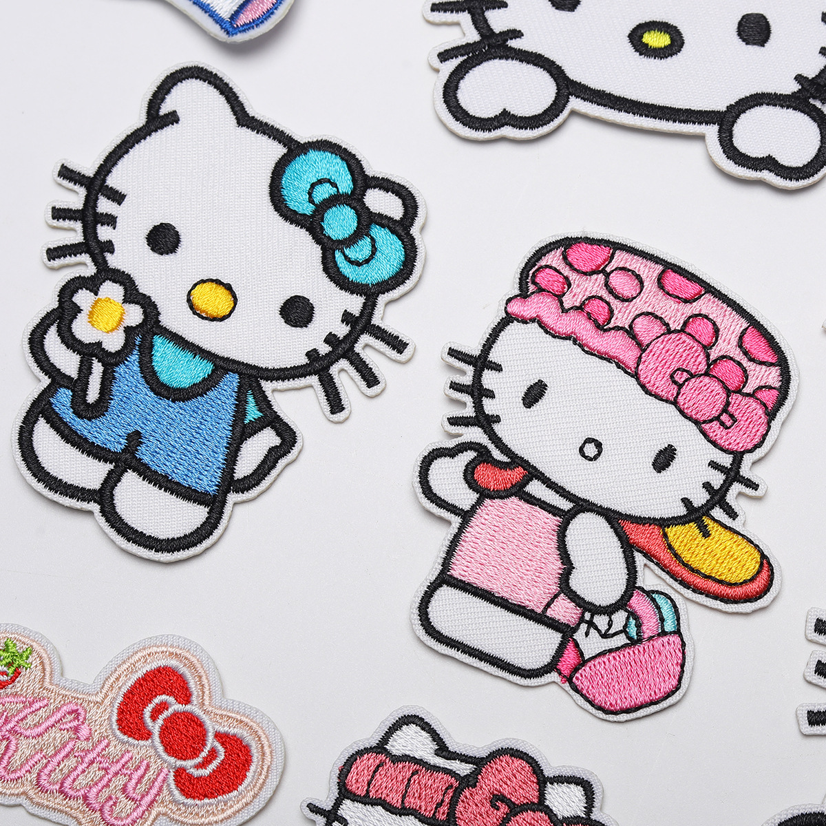 Embroidery Hello Kitty Cute Cat Fabric Sticker Patch Netby
