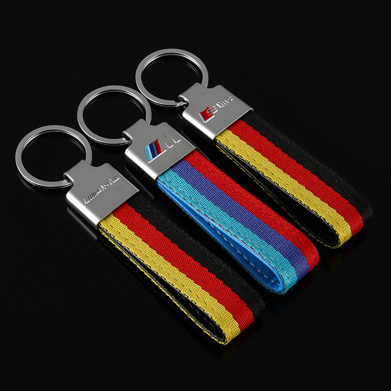 3 Strip Car Logo Keychain Keyring Keyfob for BMW M Benz AMG Audi Sline Netby