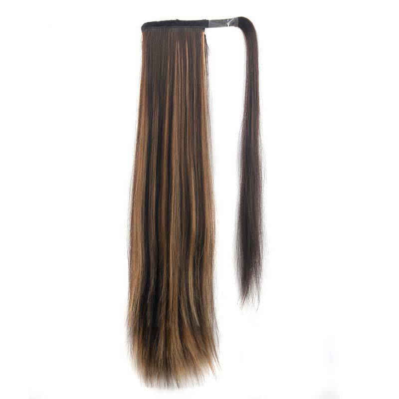 24 inches Straight Hair Velcro Ponytail High Temperature Synthetic Hair Netby