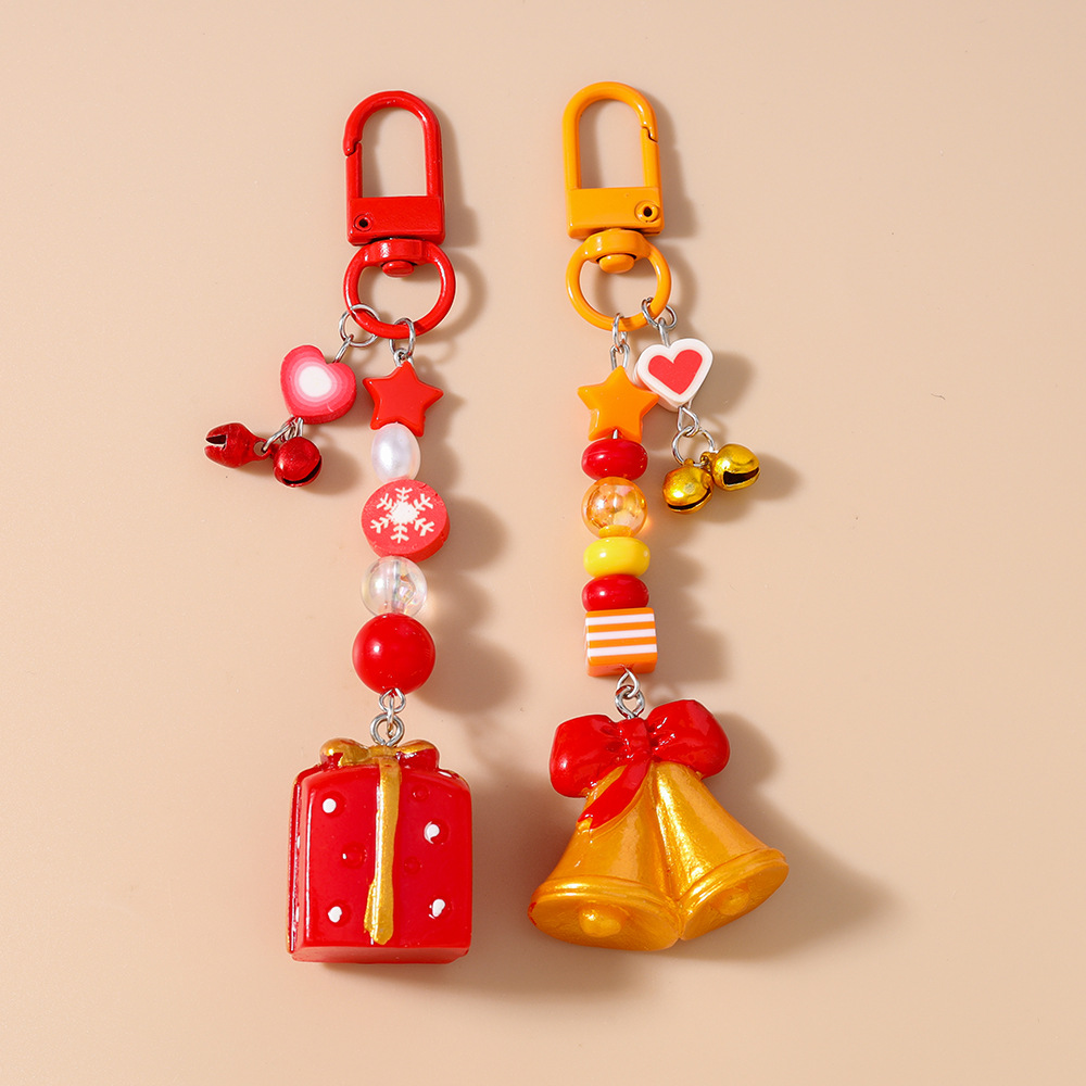Gift Box Bell Festival Christmas Keychain Keyring Netby
