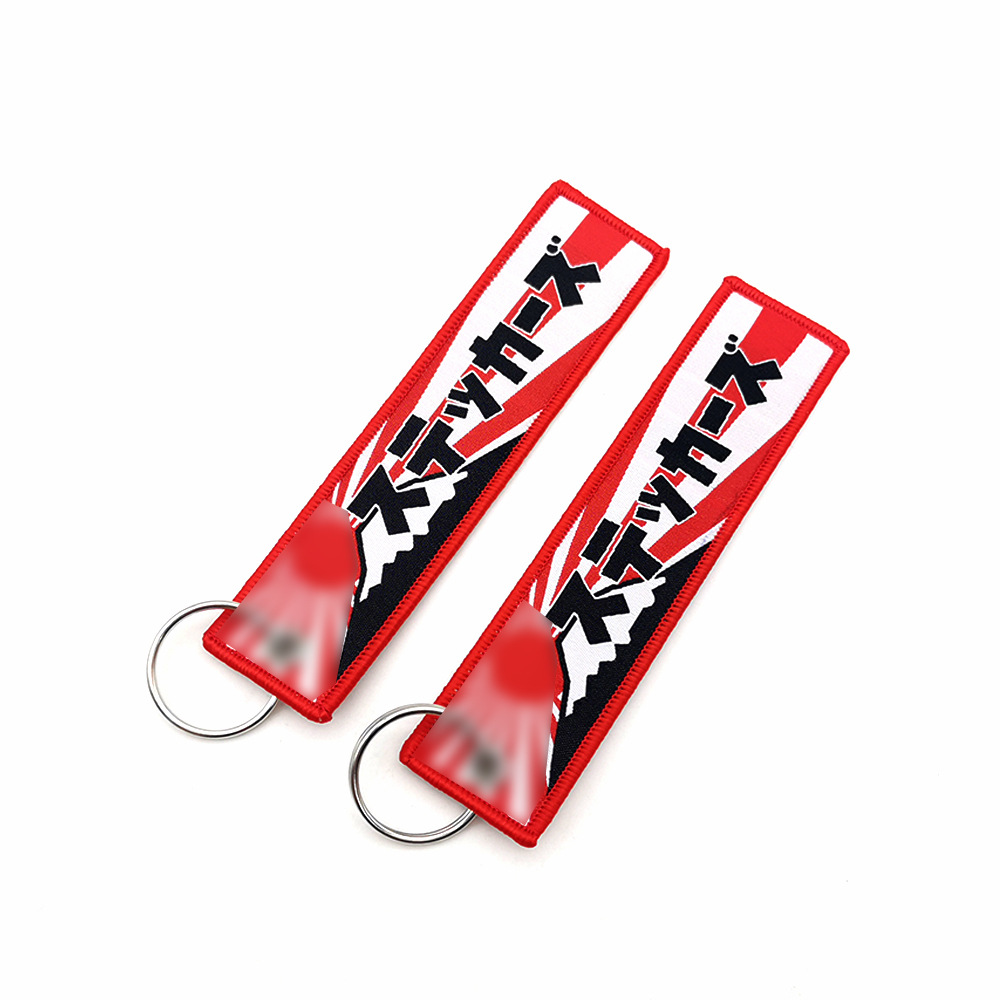 Metal Motorbike Car Logo Cloth Kering Keychain Keyfob for JDM GTI NISMO RALLIART TYPE R HKS TRD NOS Netby