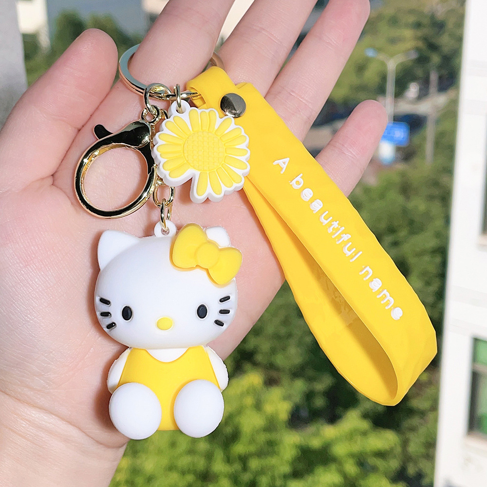 Silicone Animation Hello Kitty Keychain Keyring Netby