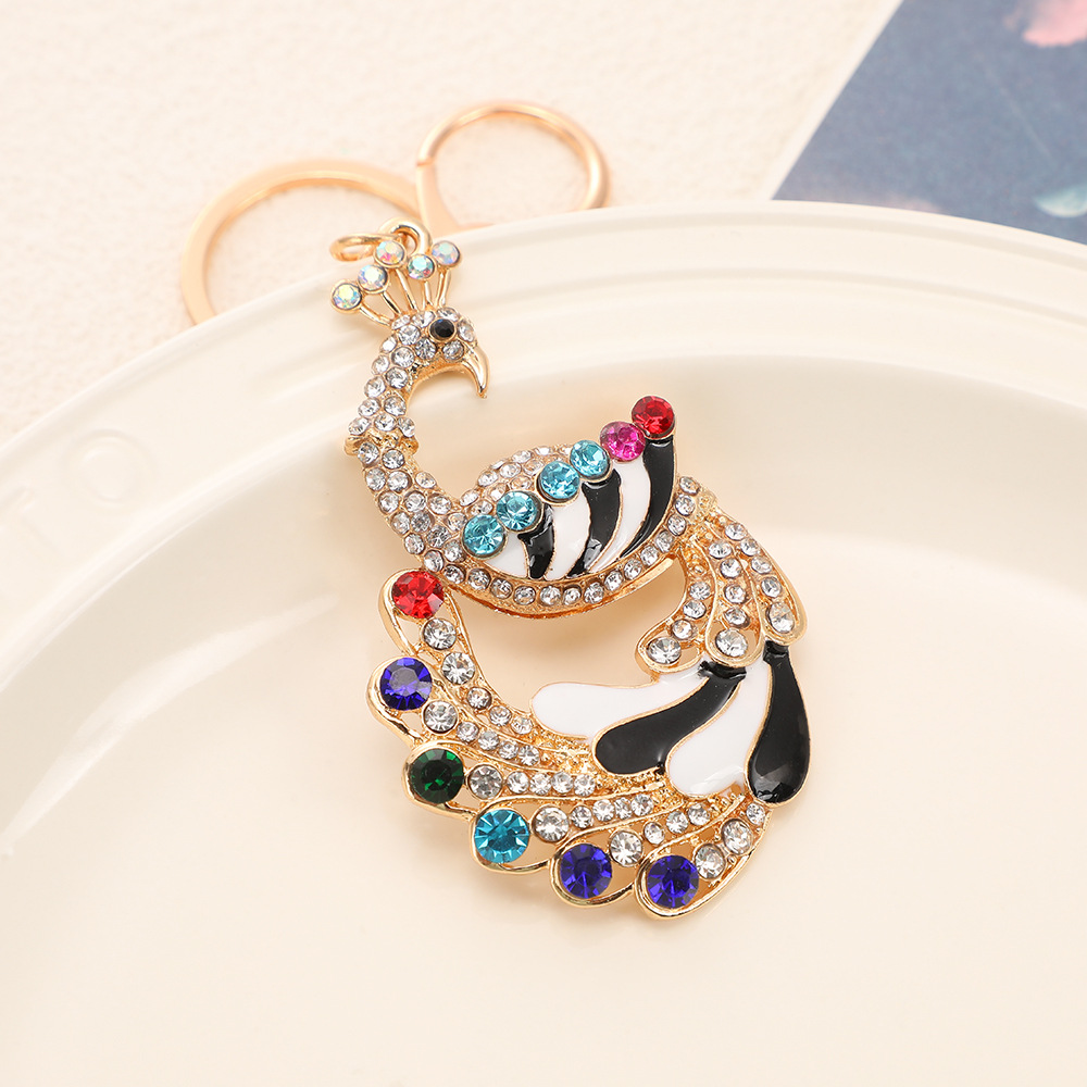 Rhinestone Peacock Keychain Keyring Netby