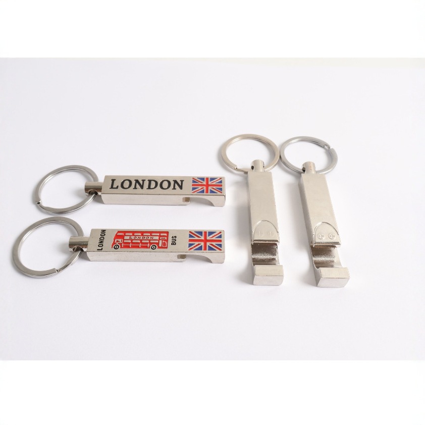 Metal UK National Flag Bottle Operner British Style London Soldier Bus Keychain Keyring Netby