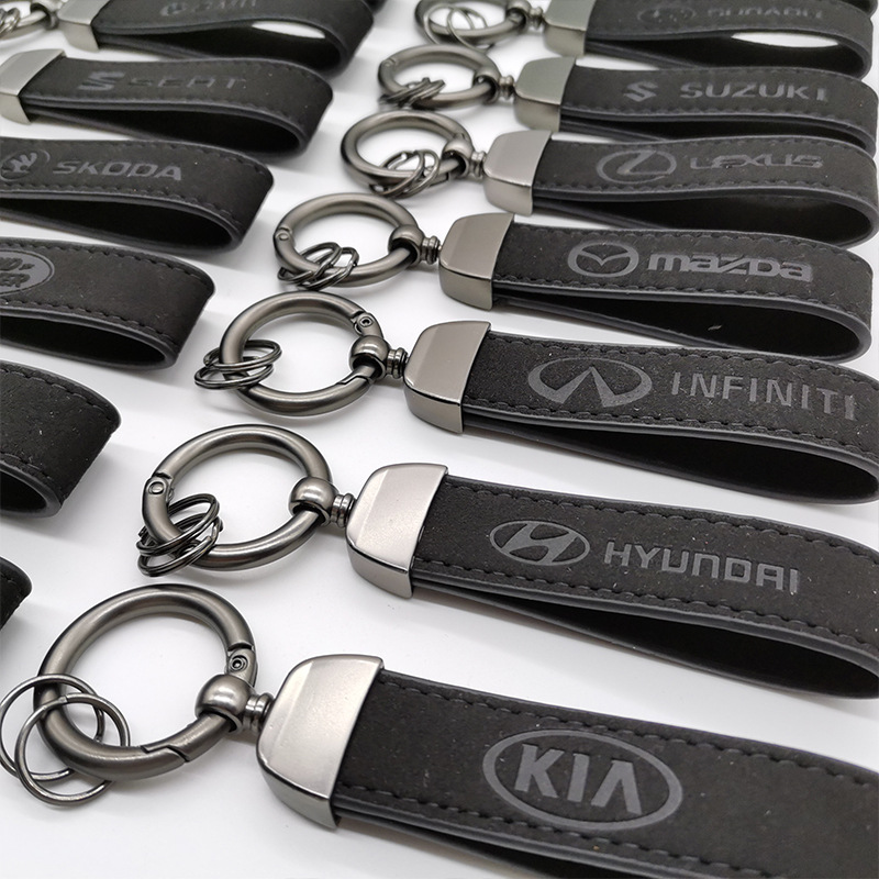 Alcantara Leather Car Logo Emblem Keychain Keyring Keyfob Netby