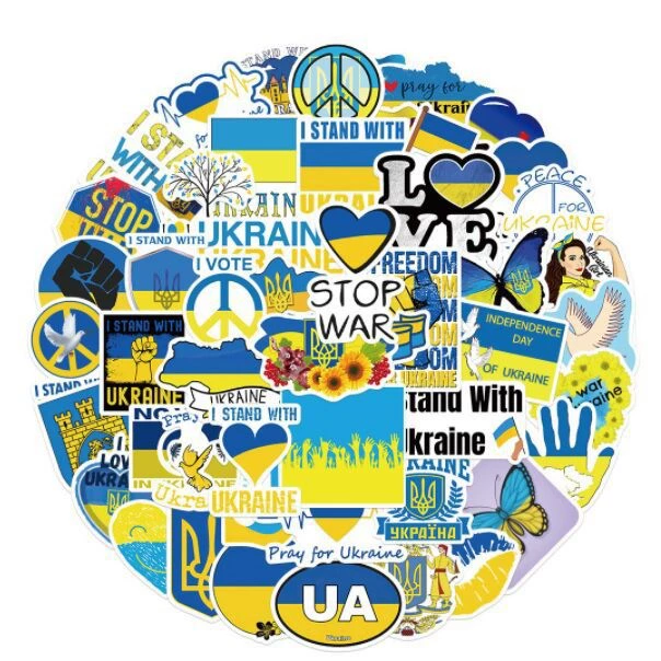 50pcs/pack UKRAINE Waterproof Sticker Netby