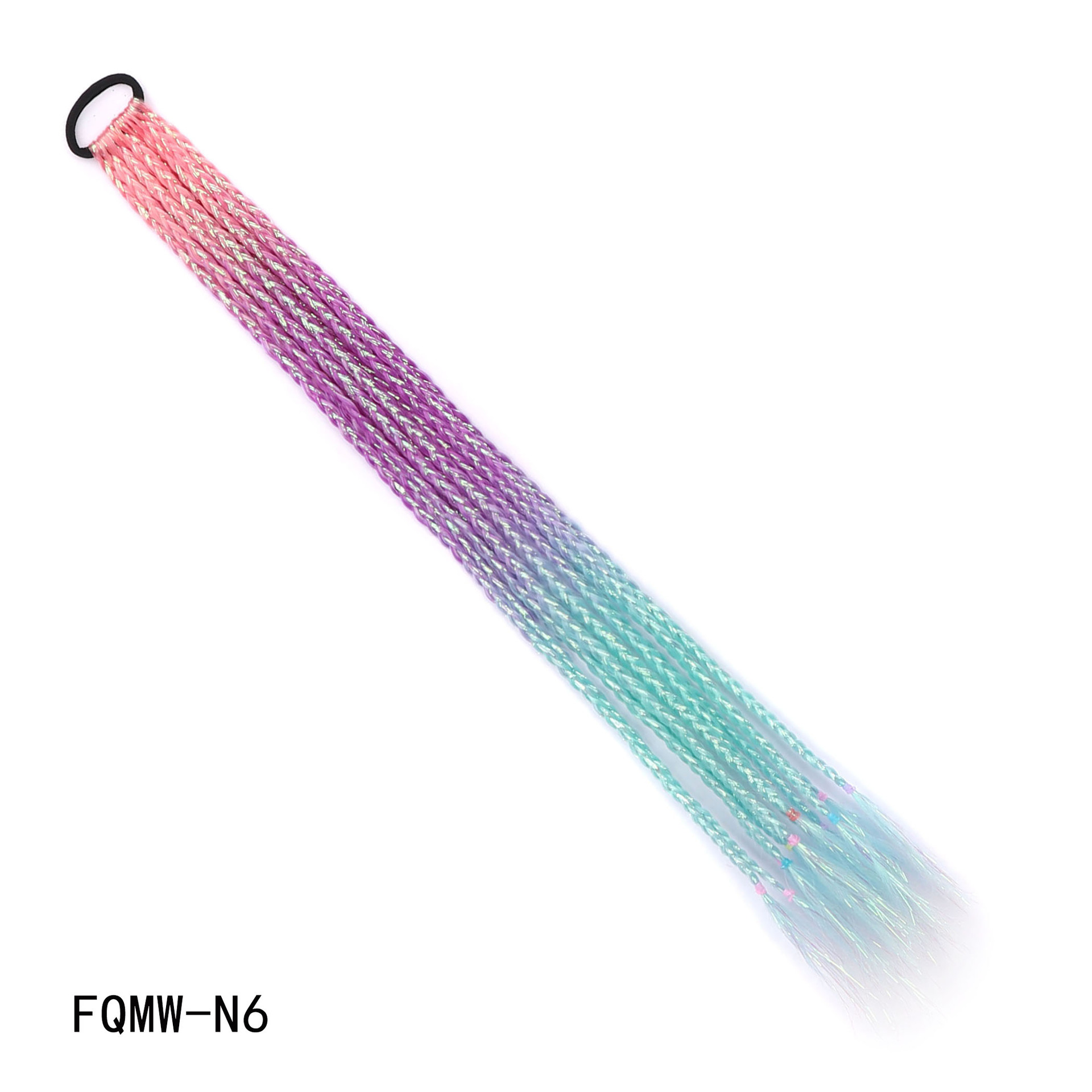 Synthetic Colorful Laser Wire Braids Ponytail Netby