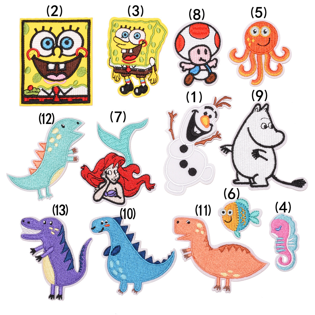 Embroidery Cloth Adhesive Dinosaur Mermaid Octopus SpongeBob SquarePants Patch Netby