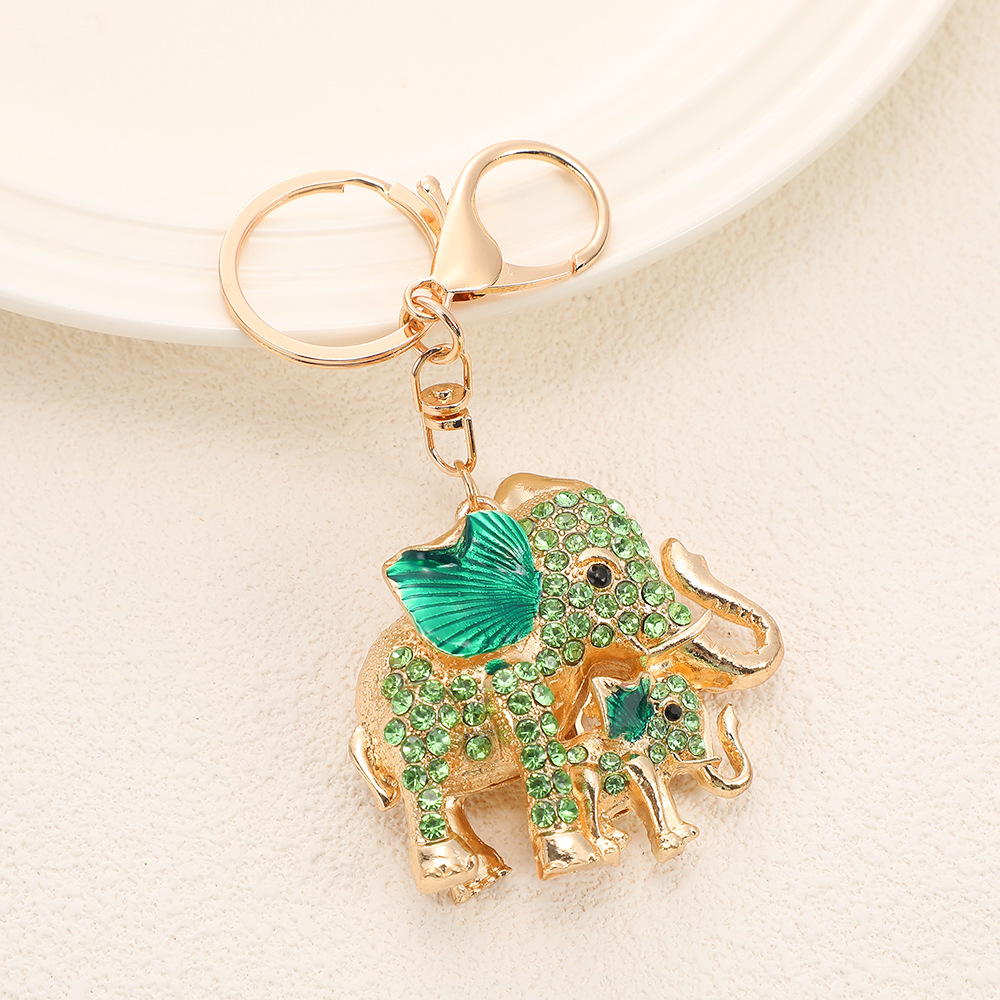 Rhinestone Elephant Keychain Keyring Netby