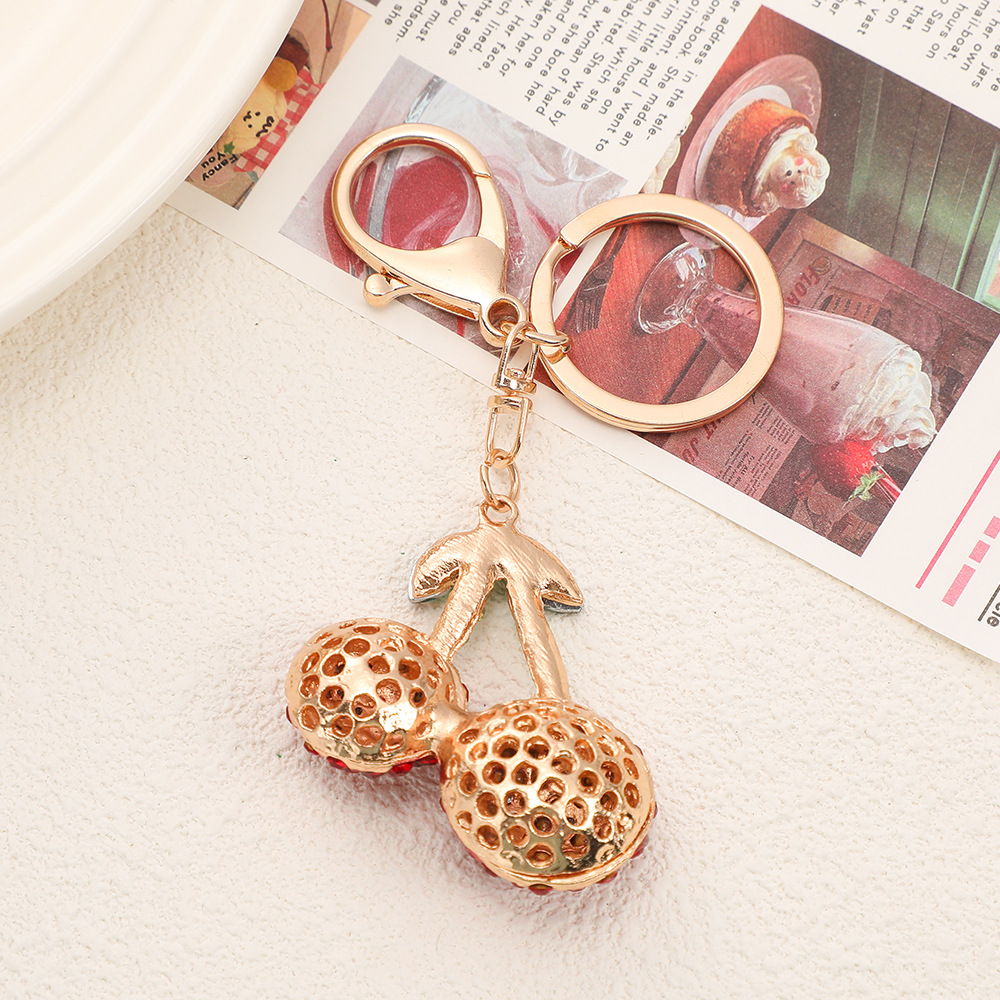 Rhinestone Cherry Keychain Keyring Netby