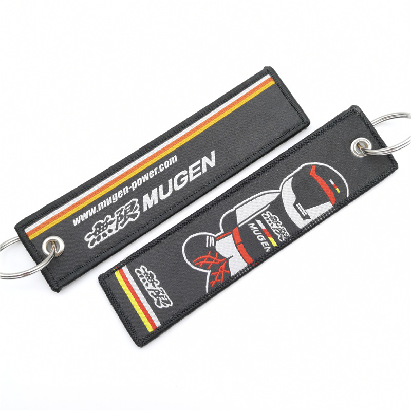 Car logo modified brand textile embroidery cloth key chain hanging TRD MUGEN