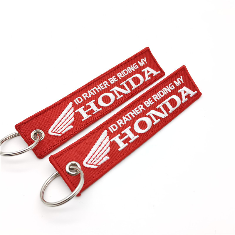 Short Cloth Strip Keyring Keychain for Motorbike with Logo Emblem Badge Netby