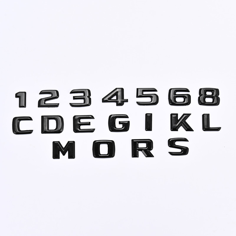 ABS Plastic 1 2 3 4 5 6 8 0 C D E G I K L M R S Letter Car Sticker for Mercedes Benz Trunk Tail Netby