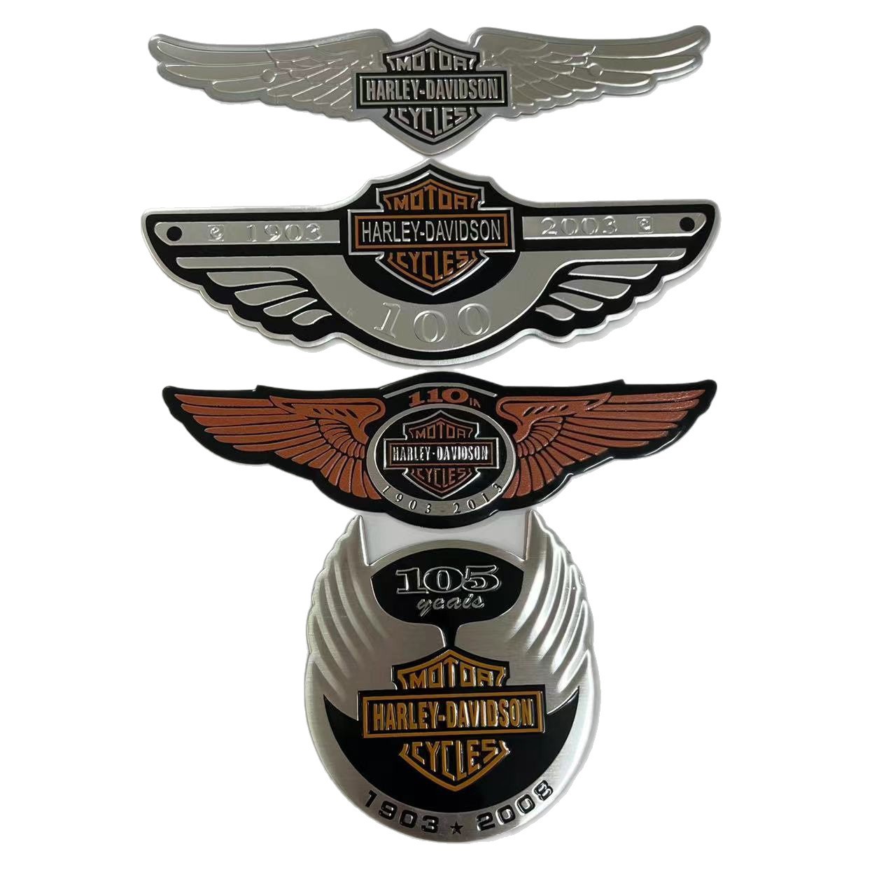 Metal Emblem Badge for Harley Davidson 100th 105th 110th Anniversary Netby Motorcycle Motorbike