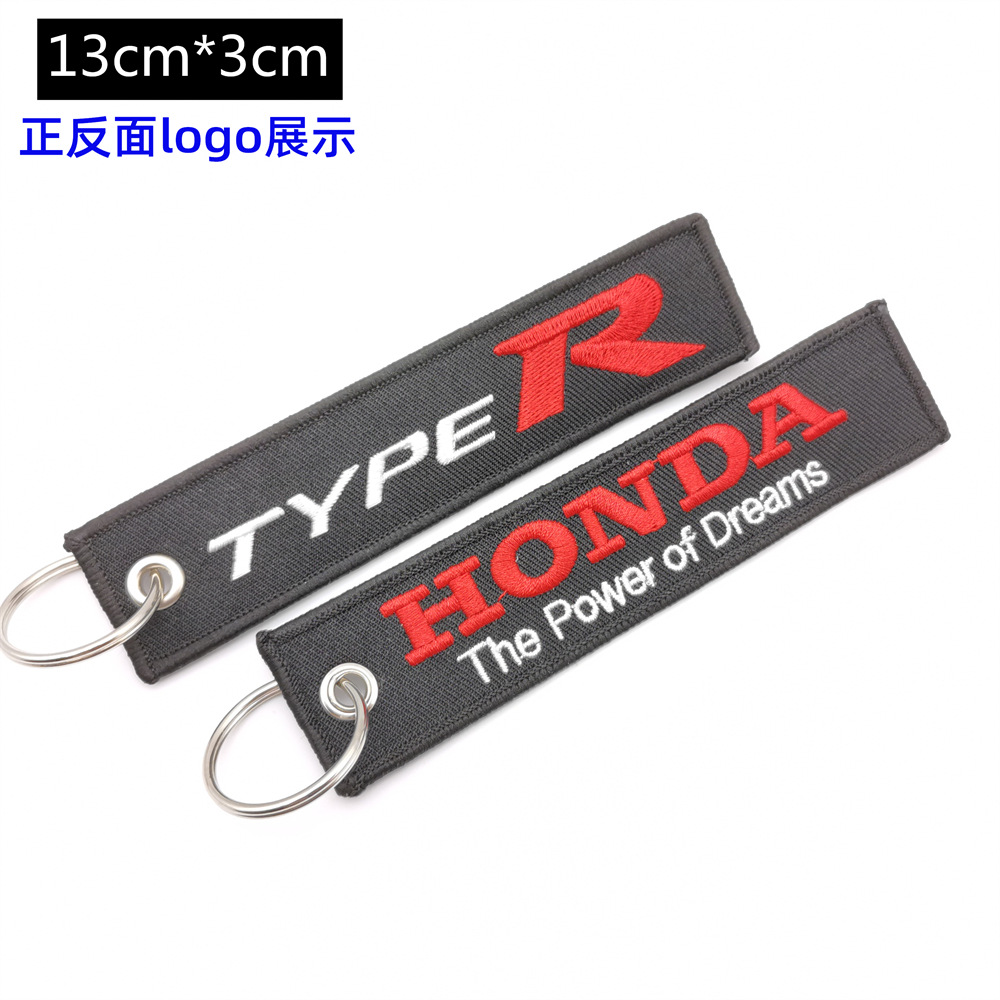 Metal Motorbike Car Logo Cloth Kering Keychain Keyfob for JDM GTI NISMO RALLIART TYPE R HKS TRD NOS Netby