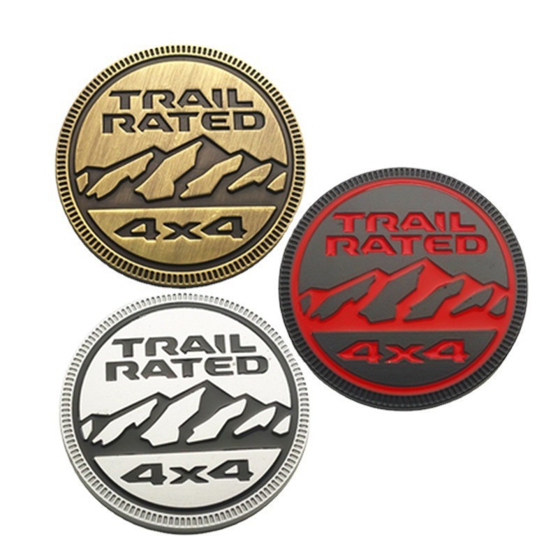 6.2cm Metal Jeep TRAIL RATED 4X4 Snow Mountain Car Emblem Badge Netby