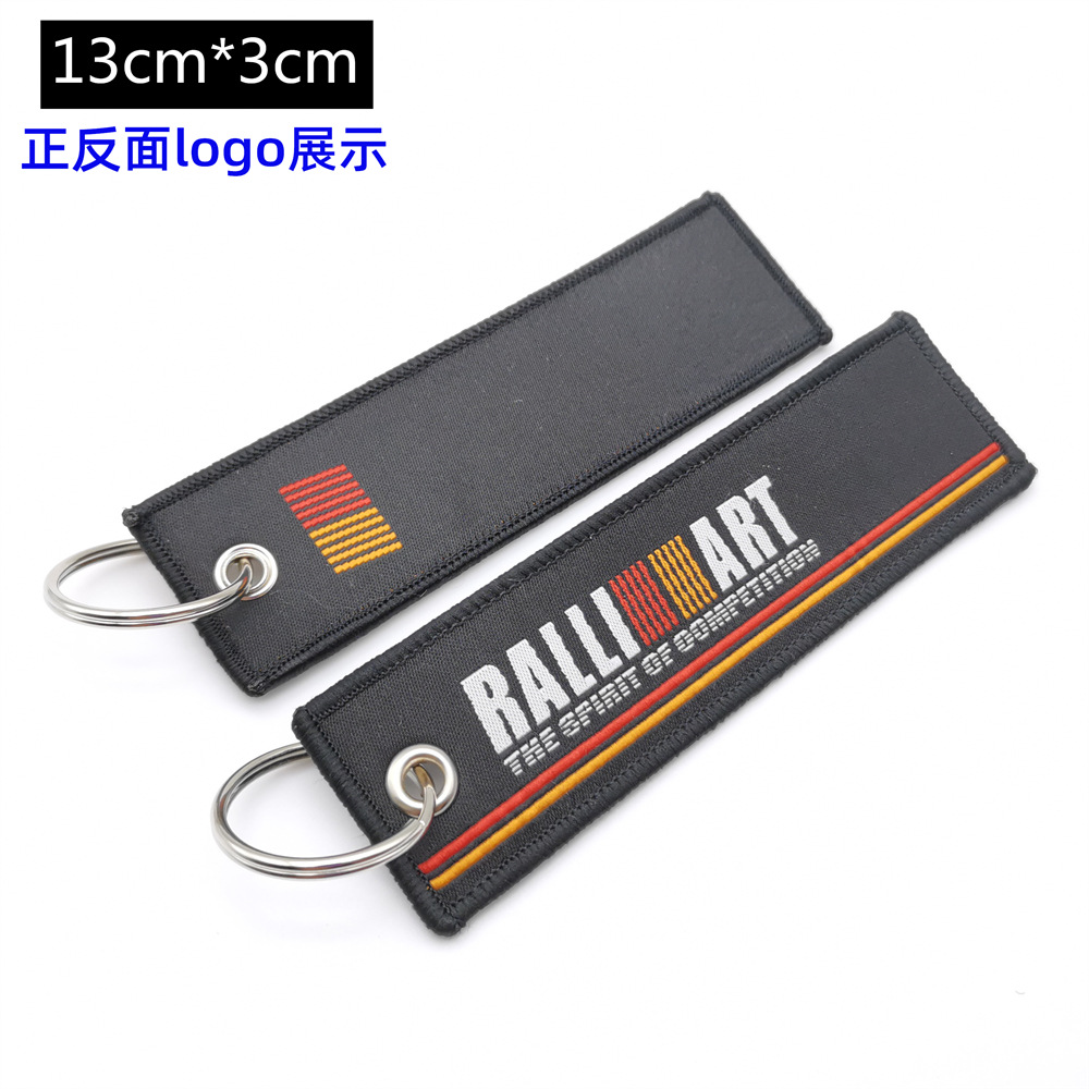 Metal Motorbike Car Logo Cloth Kering Keychain Keyfob for JDM GTI NISMO RALLIART TYPE R HKS TRD NOS Netby