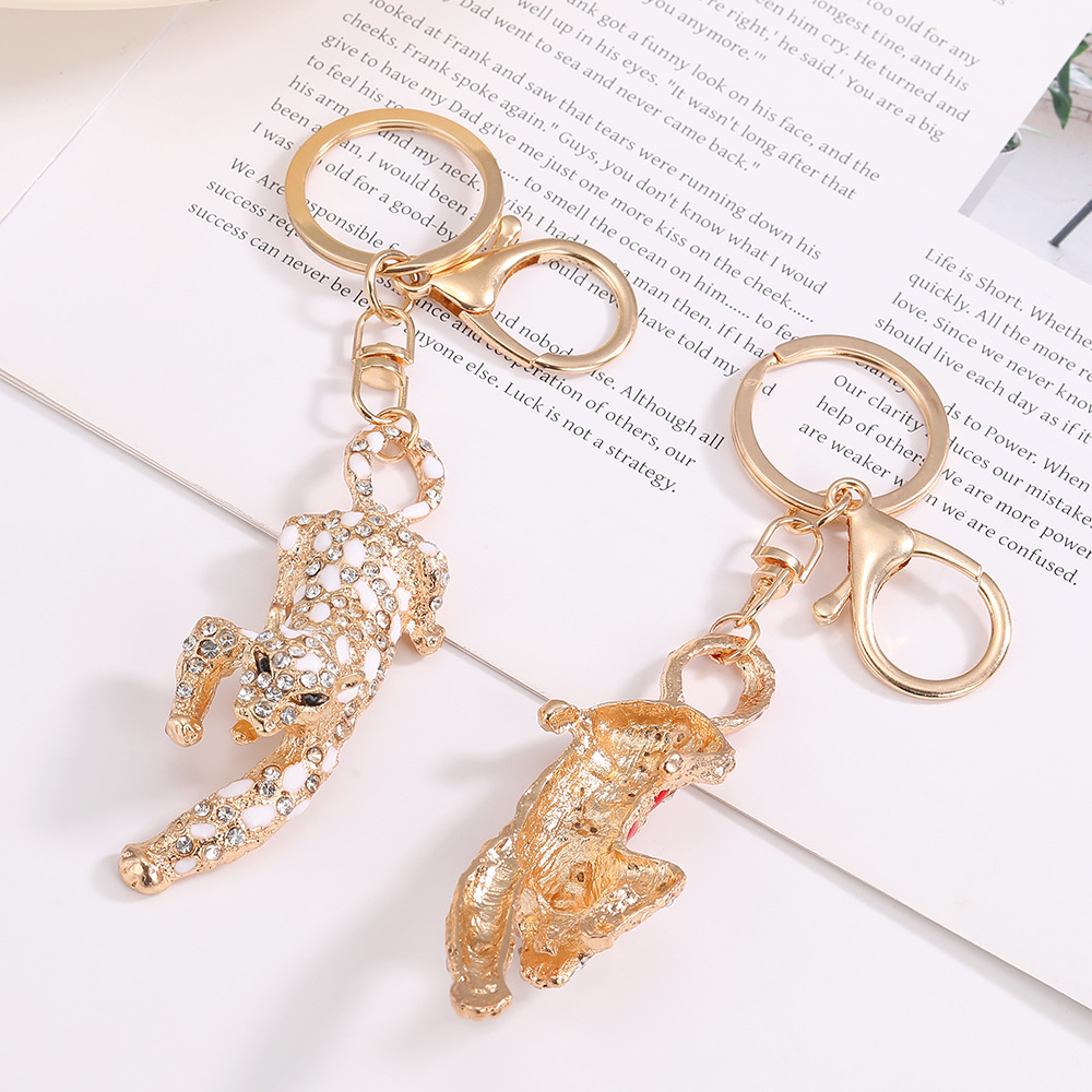 Rhinestone Leopard Keychain Keyring Netby