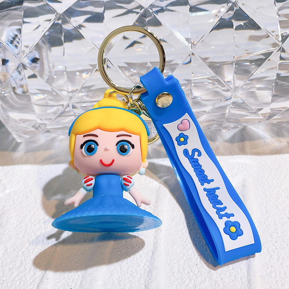 Animation Snow White Mermaid Princess Frozen Keychain Keyring Netby