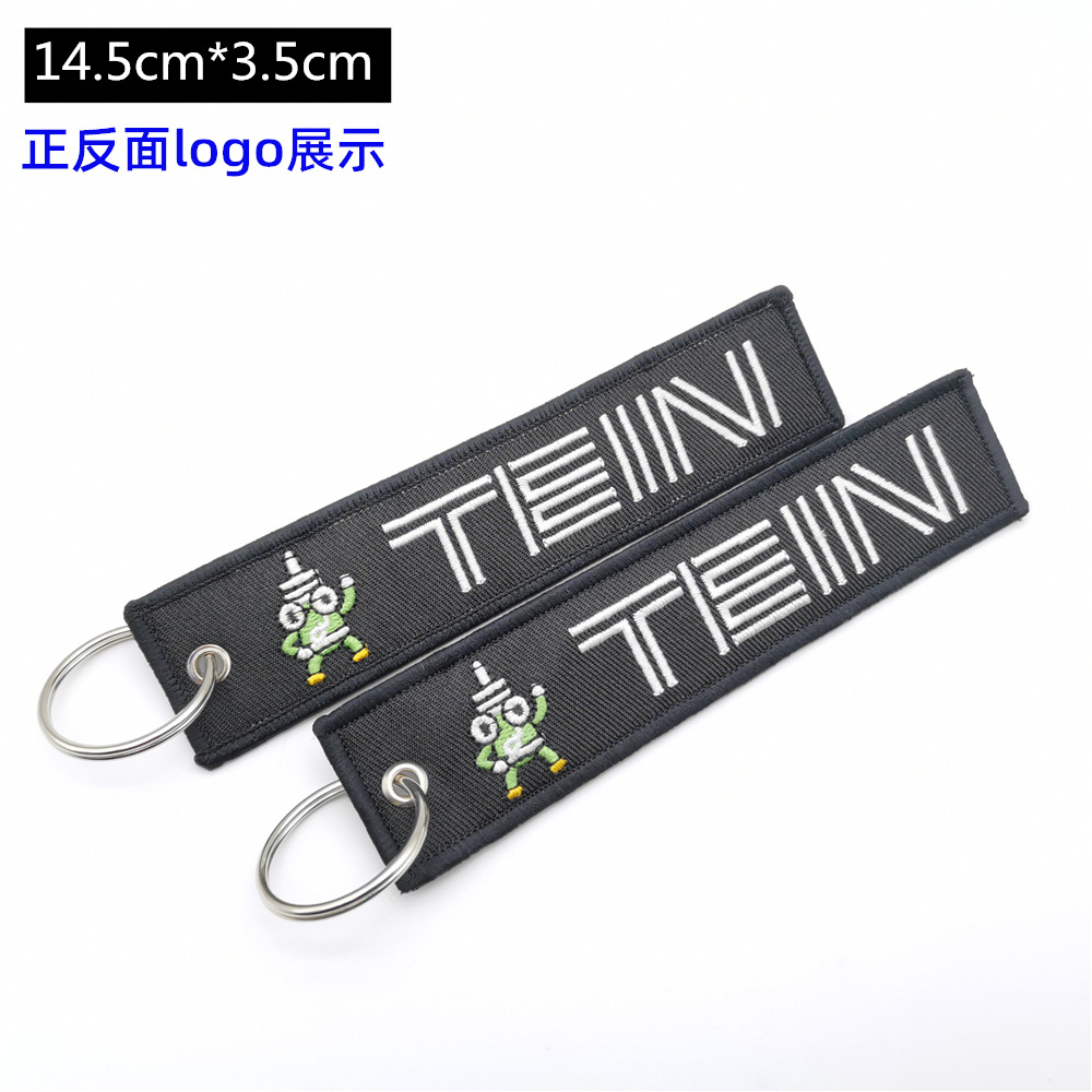 Metal Motorbike Car Logo Cloth Kering Keychain Keyfob for JDM GTI NISMO RALLIART TYPE R HKS TRD NOS Netby