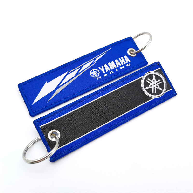 Short Cloth Strip Keyring Keychain for Motorbike with Logo Emblem Badge Netby