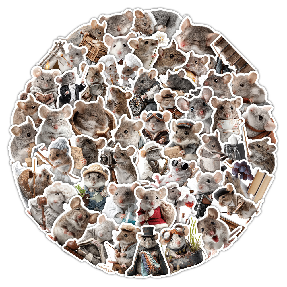 50pcs/pack Chinese Zodiac Mouse Anti Water Sticker Netby