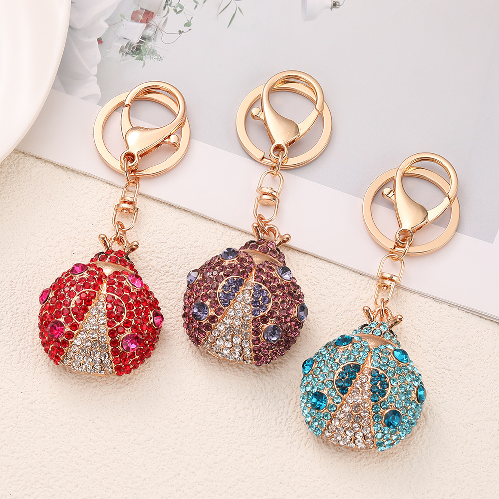 Rhinestone Ladybug Keychain Keyring Netby