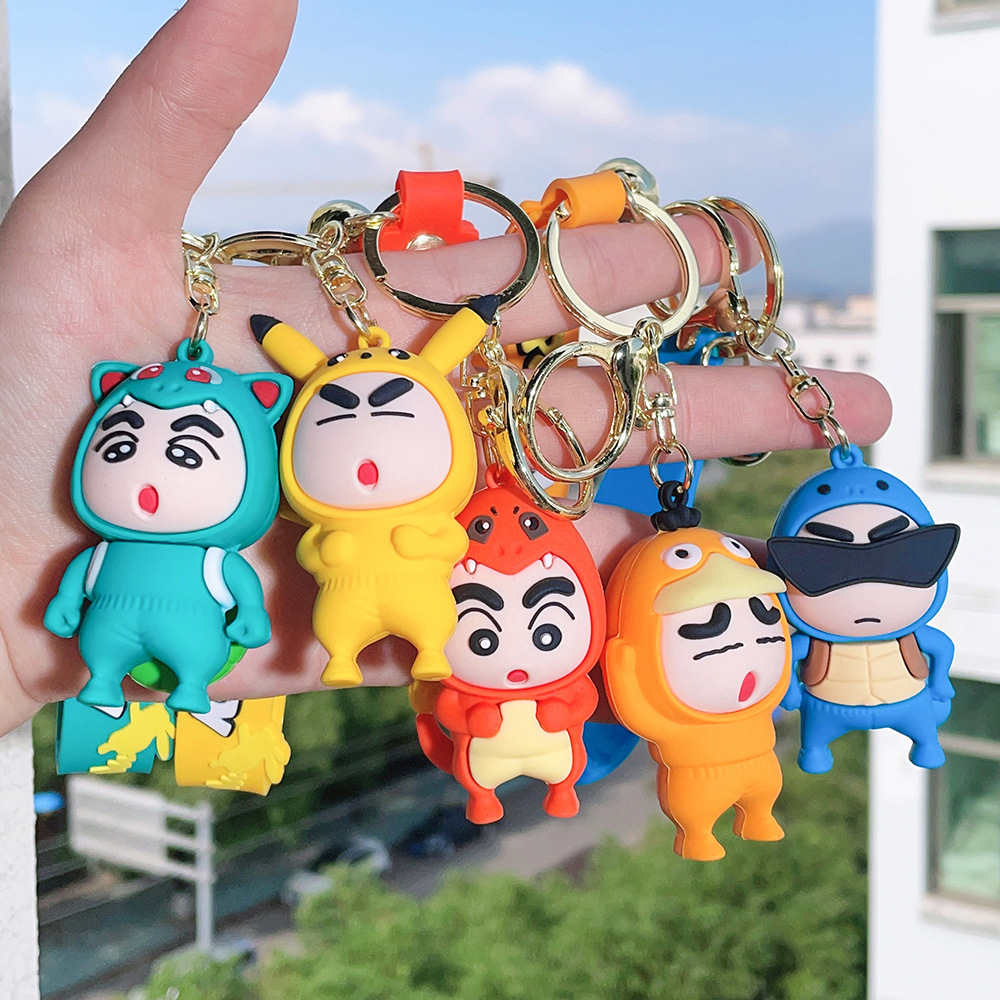 Animation Pikachu Crayon Shin Chan Keychain Keyring Netby