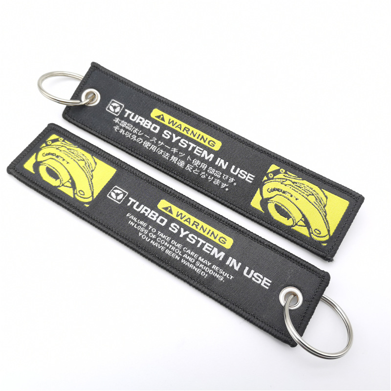 Short Cloth Strip Keyring Keychain for Motorbike with Logo Emblem Badge Netby