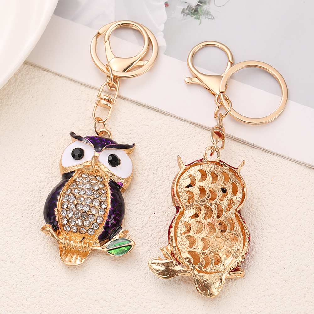 Rhinestone OWL Keychain Keyring Netby