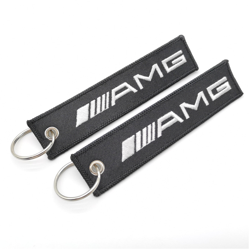 Car logo modified brand textile embroidery cloth key chain hanging TRD MUGEN
