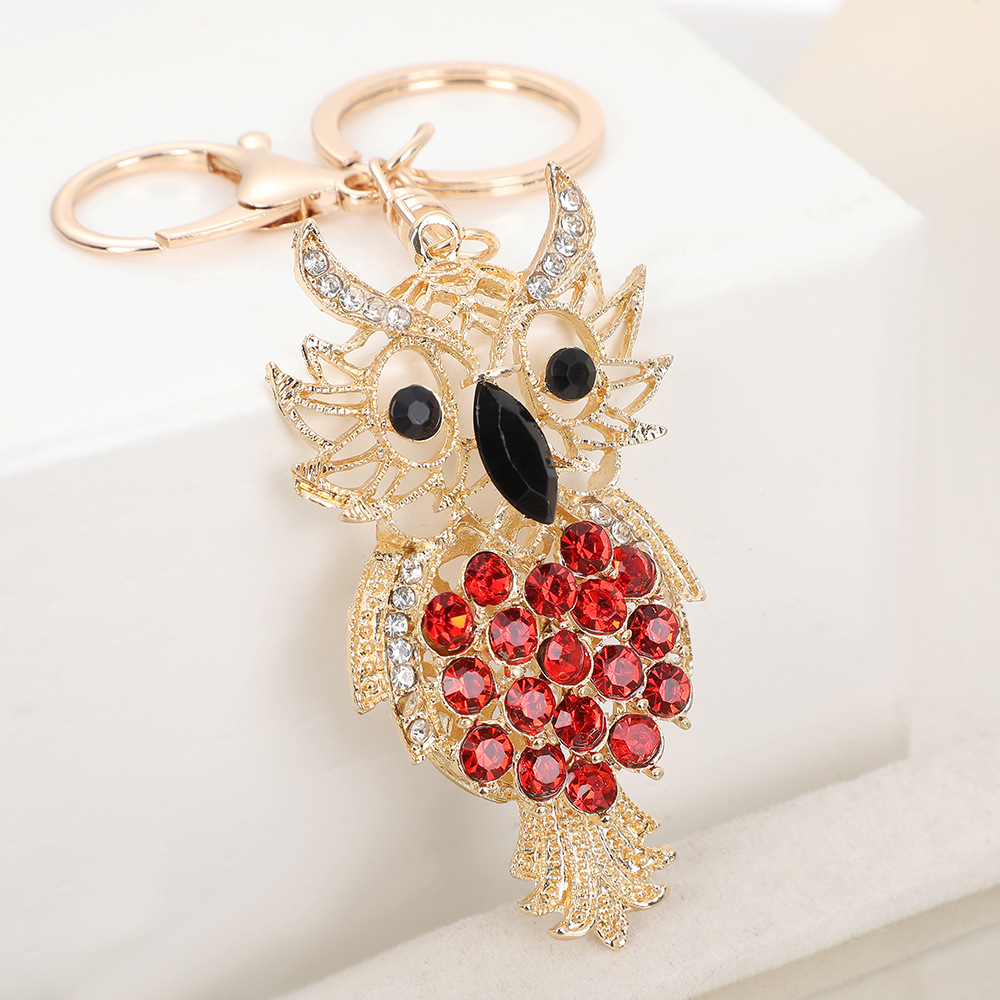 Rhinestone Owl Keychain Keyring Netby