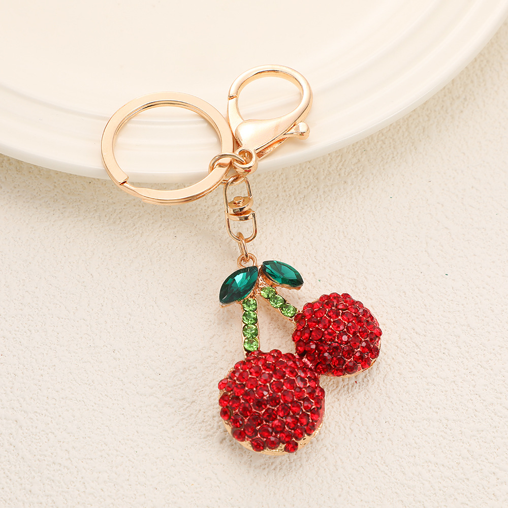 Rhinestone Cherry Keychain Keyring Netby