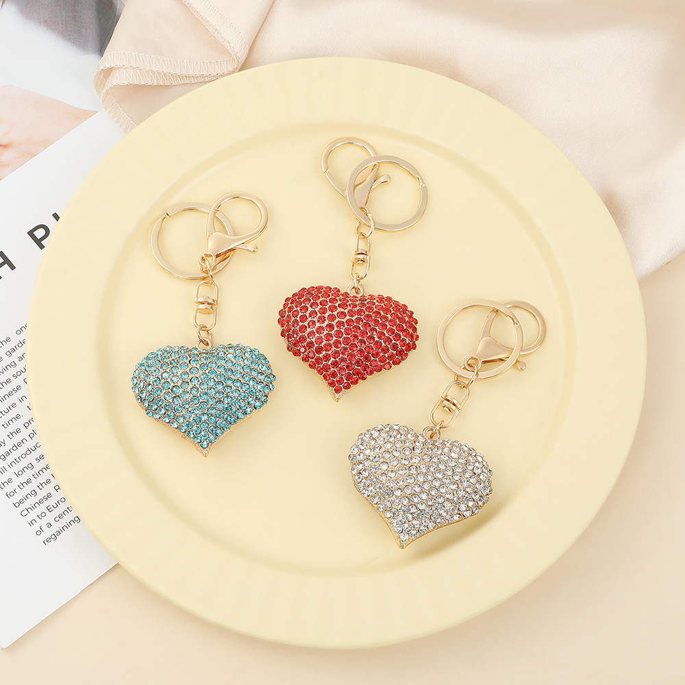 Rhinestone Love Heart Keychain Keyring Netby