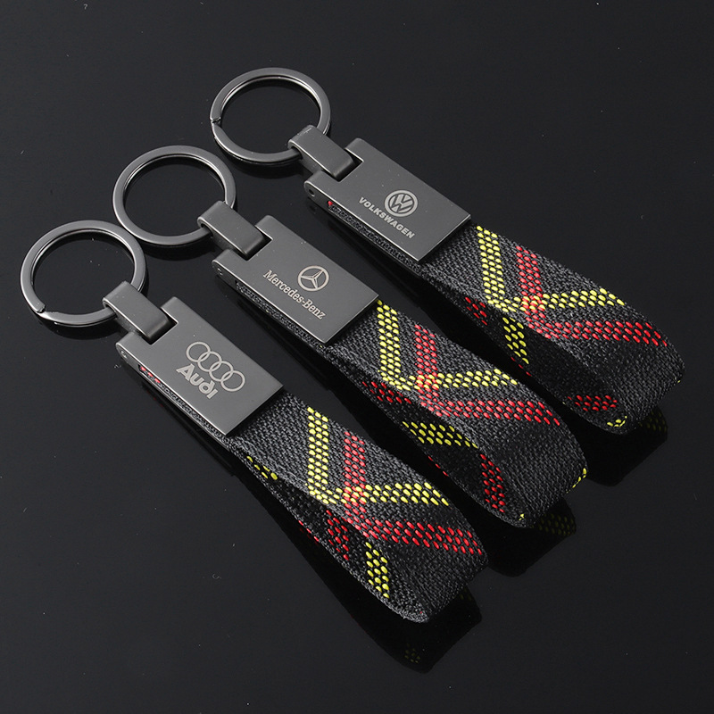 Knitting Car Logo Keychain Keyring Keyfob for Audi Benz BMW Netby