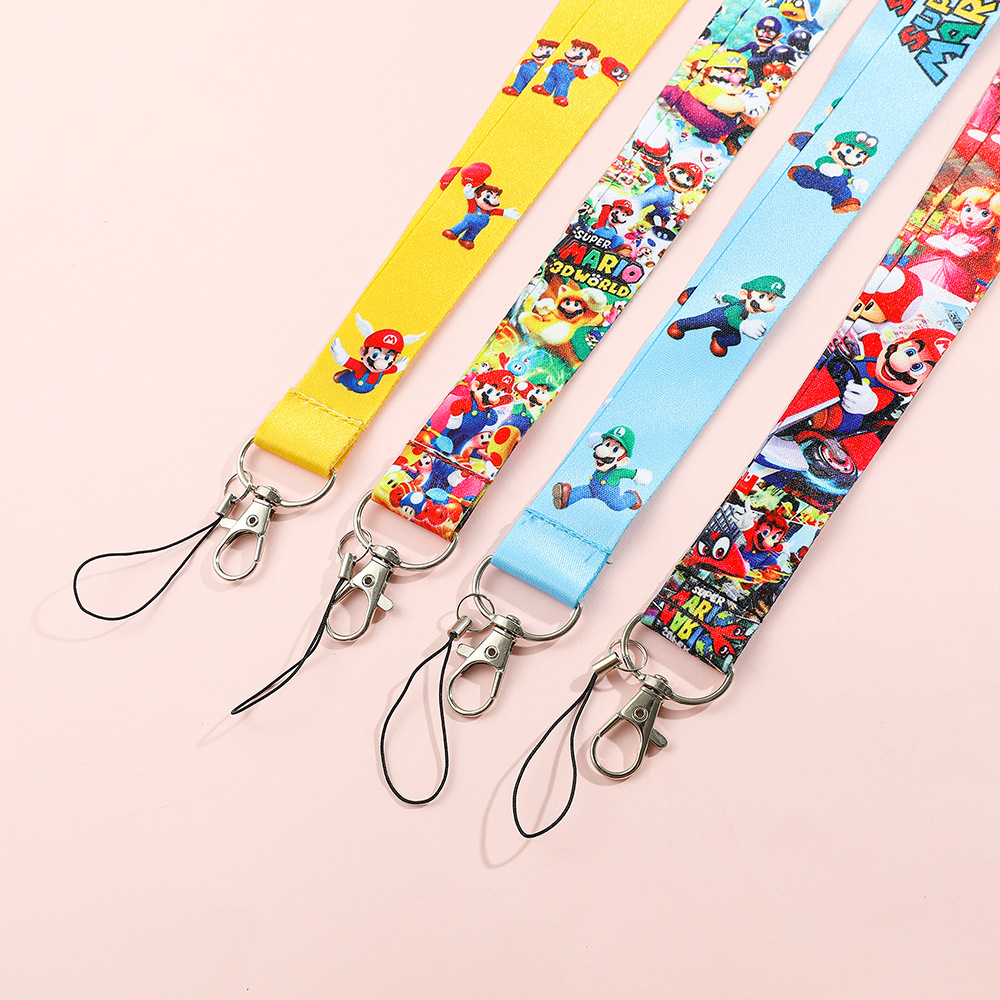 Animation Super Mario Lanyard Keychain Keyring Netby