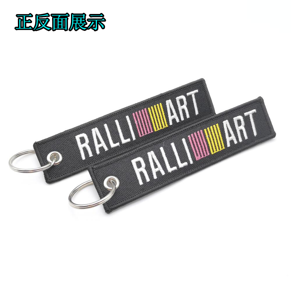 MITSUBISHI RALLIART Eagle Buckle Cloth Car Keychain Keyring Keyfob Wrist Strap Netby