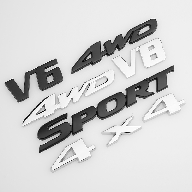 Metal 4X4 4WD Full Time V6 V8 Car Emblem Badge Netby
