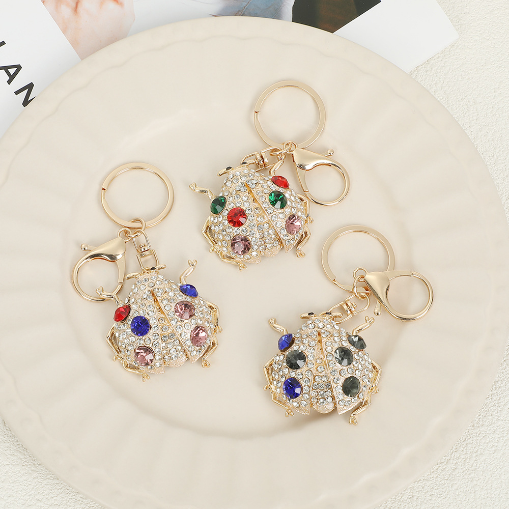Ladybug Rhinestone Keychain Keyring Netby