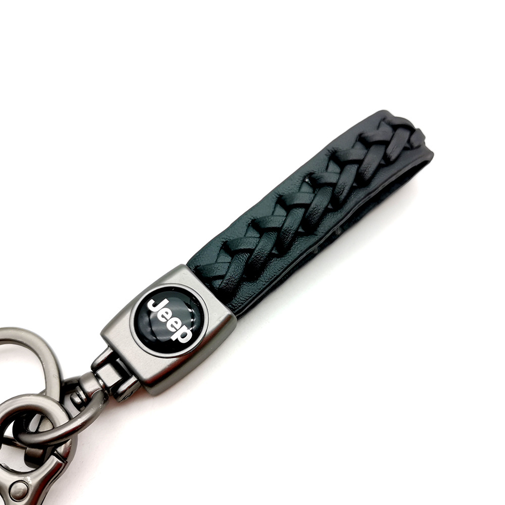 Knitting Leather Car Logo Emblem Kering Keychain Keyfob for Audi Benz BMW VW Chevrolet Toyota Volvo Netby