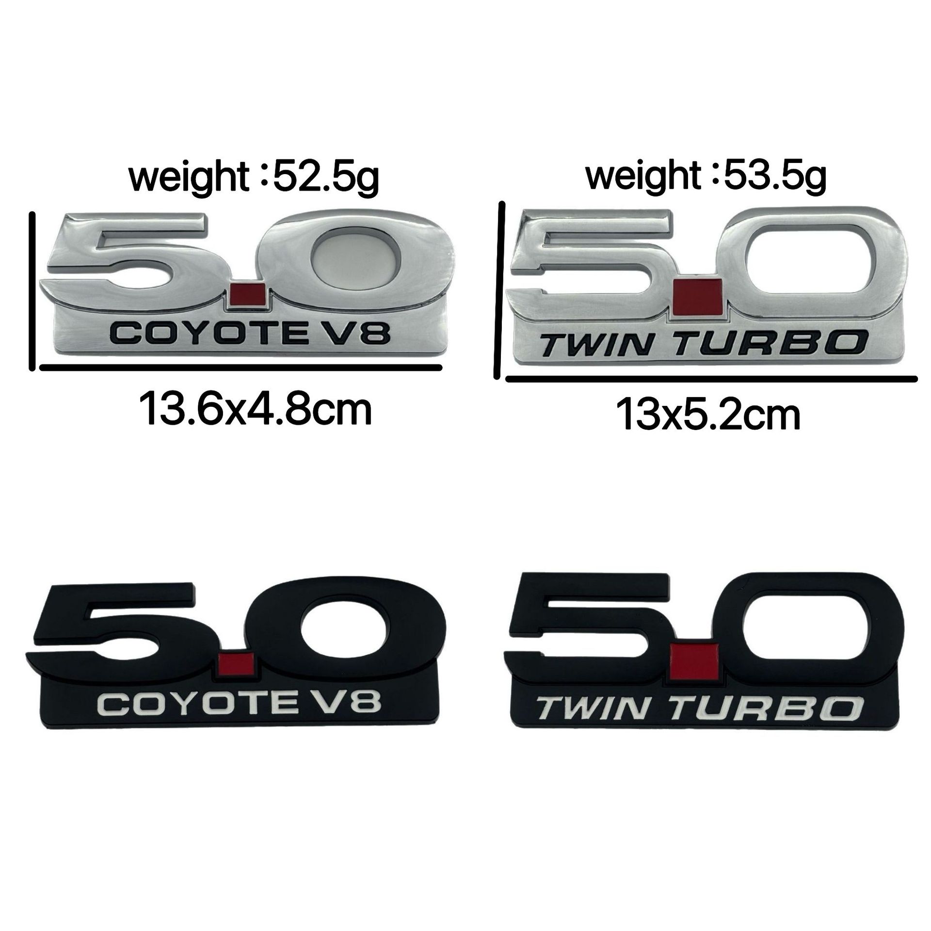 Metal 5.0 COYOTE V8 Car Fender Sticker for Ford Mustang Fox Kuga Mondeo Netby